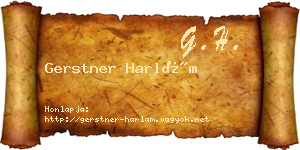 Gerstner Harlám névjegykártya